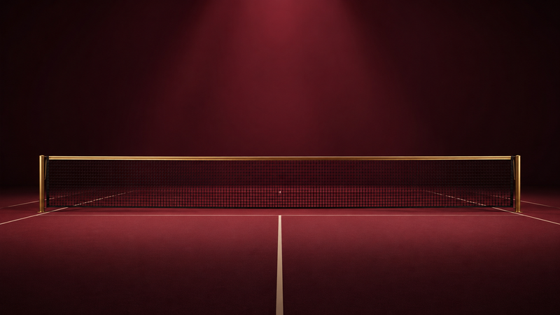 	a padel court net and posts, empty court