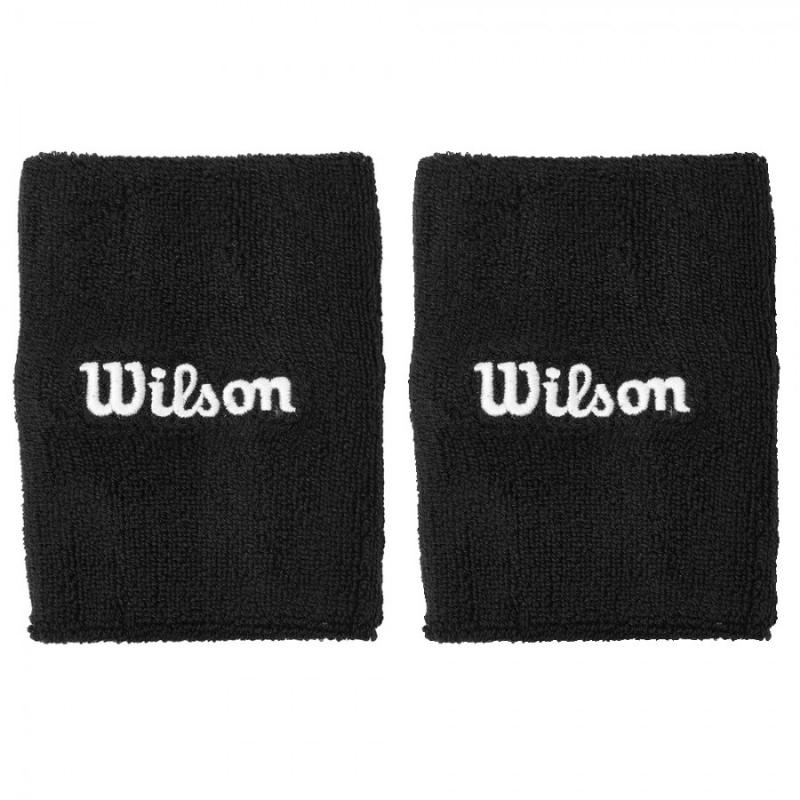 Wilson Wide Terry Black 2 Pack Wristbands