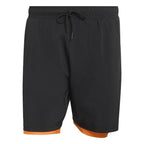 Adidas Club 2 in 1 Black Orange Shorts